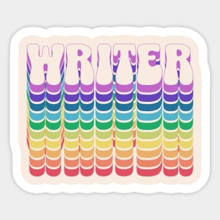 Retro Writer Rainbow Sticker